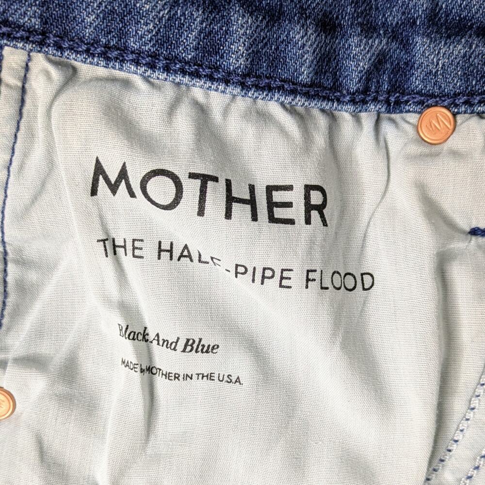MOTHER Superior Half Pipe Flood 27 Black Blue Two Tone 98% Cotton Premium Denim - Picture 3 of 16